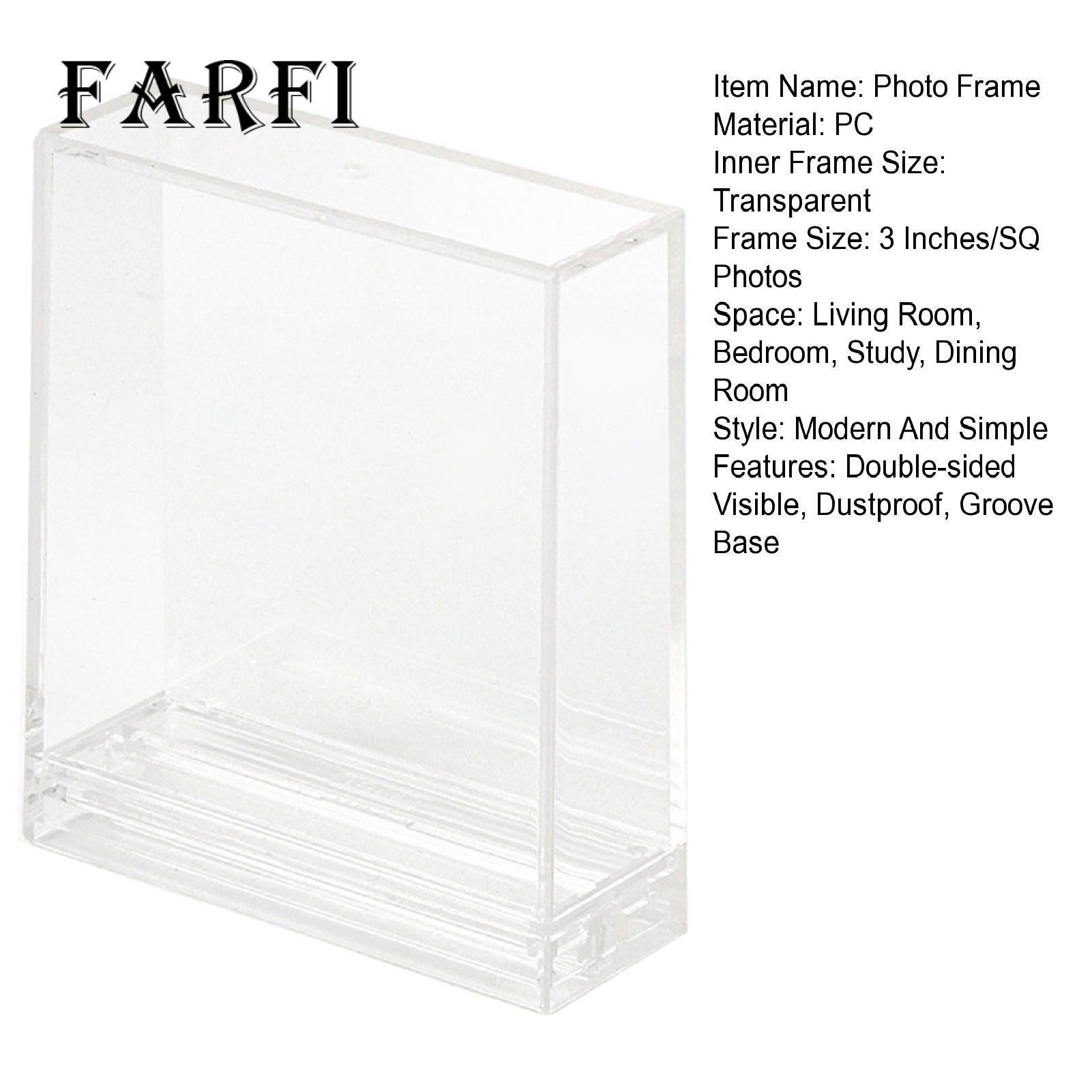 Transparent Photo Frame Premium Dustproof Double-sided Clear Photo Frame for 3-inch Instant Camera Pictures Heavy Duty Desktop Display Frame with Visible Groove Base Ideal for Southeast Asian Buyers. 
