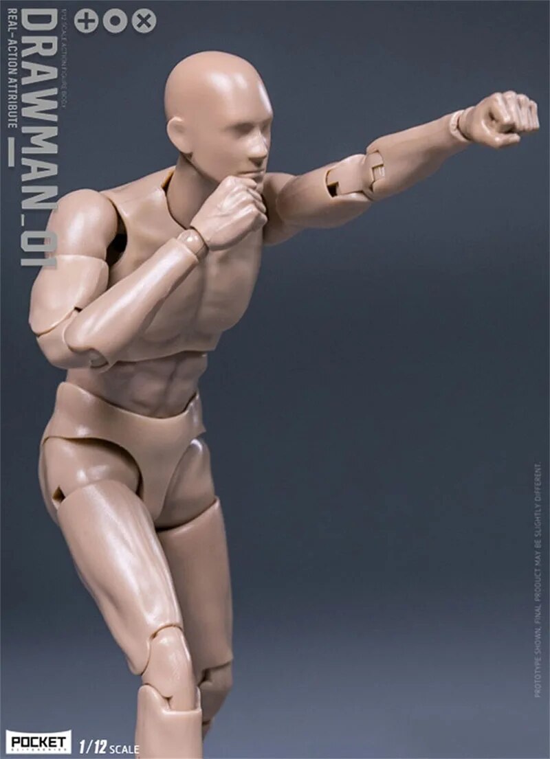 DAMTOYS DPS01 1/12 Scale Drawman Action Figure Model 14.5cm Male Flexible Joint Body for Painting Exercise. 