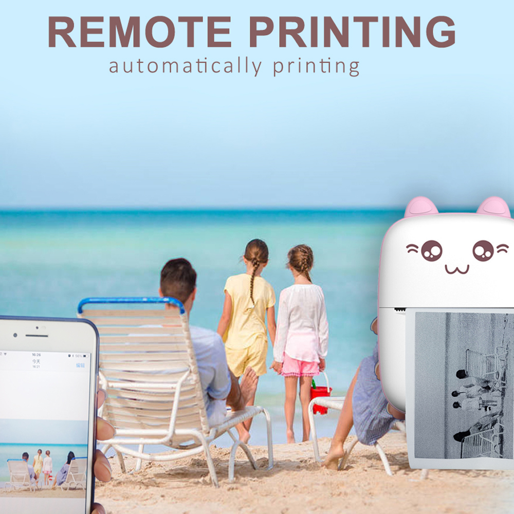 Mini Thermal Printer Photo Note Sticker Printing Bluetooth Wiressless Printer for IOS Androd Phone No Need Ink in 57mm.. 