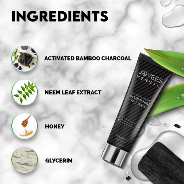 Jovees Activated Charcoal Detoxifying Face Wash | Deep Pore Cleansing Remove dirt and excess oil from unclogged pores.. 