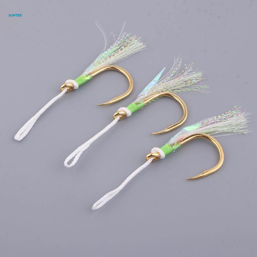 3pcs Fishing Assist Hooks with 5/0 7/0 9/0 Hooks and Nylon Line - 7-0
