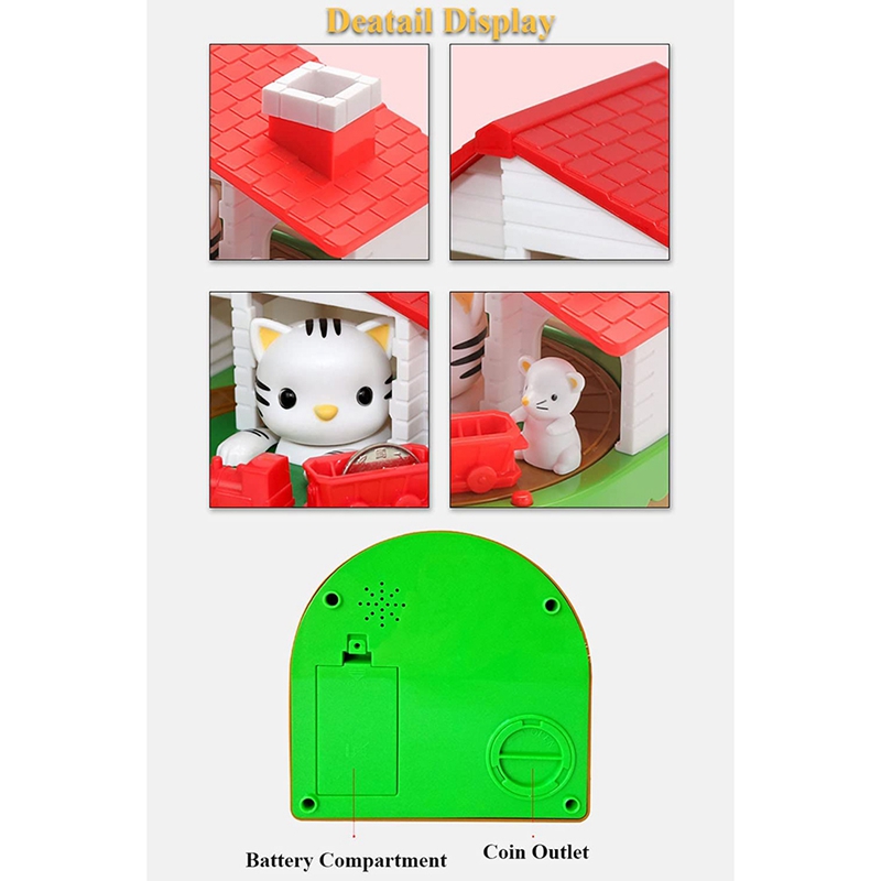 Piggy Bank for Kids, Electronic Cat House Coin Bank Cat & Mouse Money Bank Automatically Stealing Money Box Saving Box. 