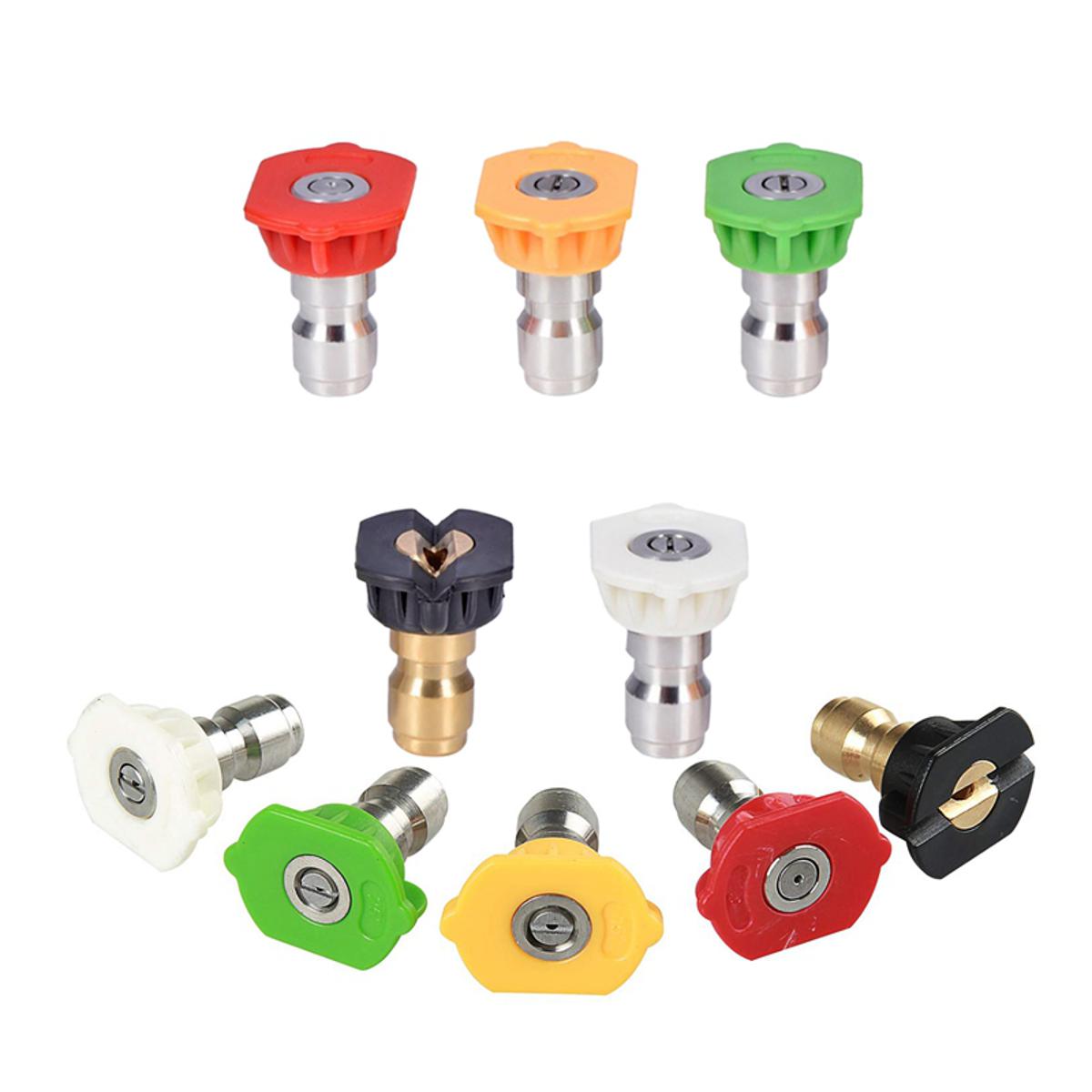 BRADOO- 7x High Pressure Washer Kit, 7 Power Washer Spray Nozzle Tips,1/4 Inch 4500 Psi (2.5 Gpm) & 5Pcs Pressure Washer Spray Nozzles 1/4 Quick Connection Spray Tip Set (4.0 Gpm)