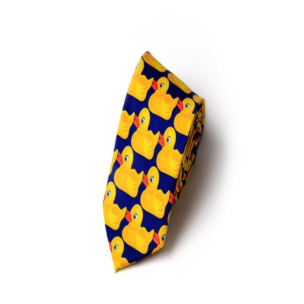 New How I Met Your Mother Ducky Tie Rubber Duck 8cm Necktie Ties Yellow Printed Tie. 