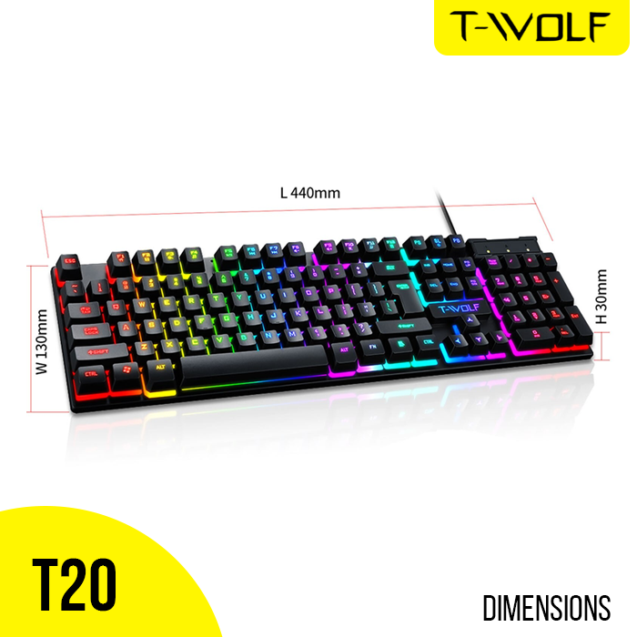 Gaming Keyboard Price In Bangladesh TWolf T20 RGB Lighting Backlit Keyboard. 
