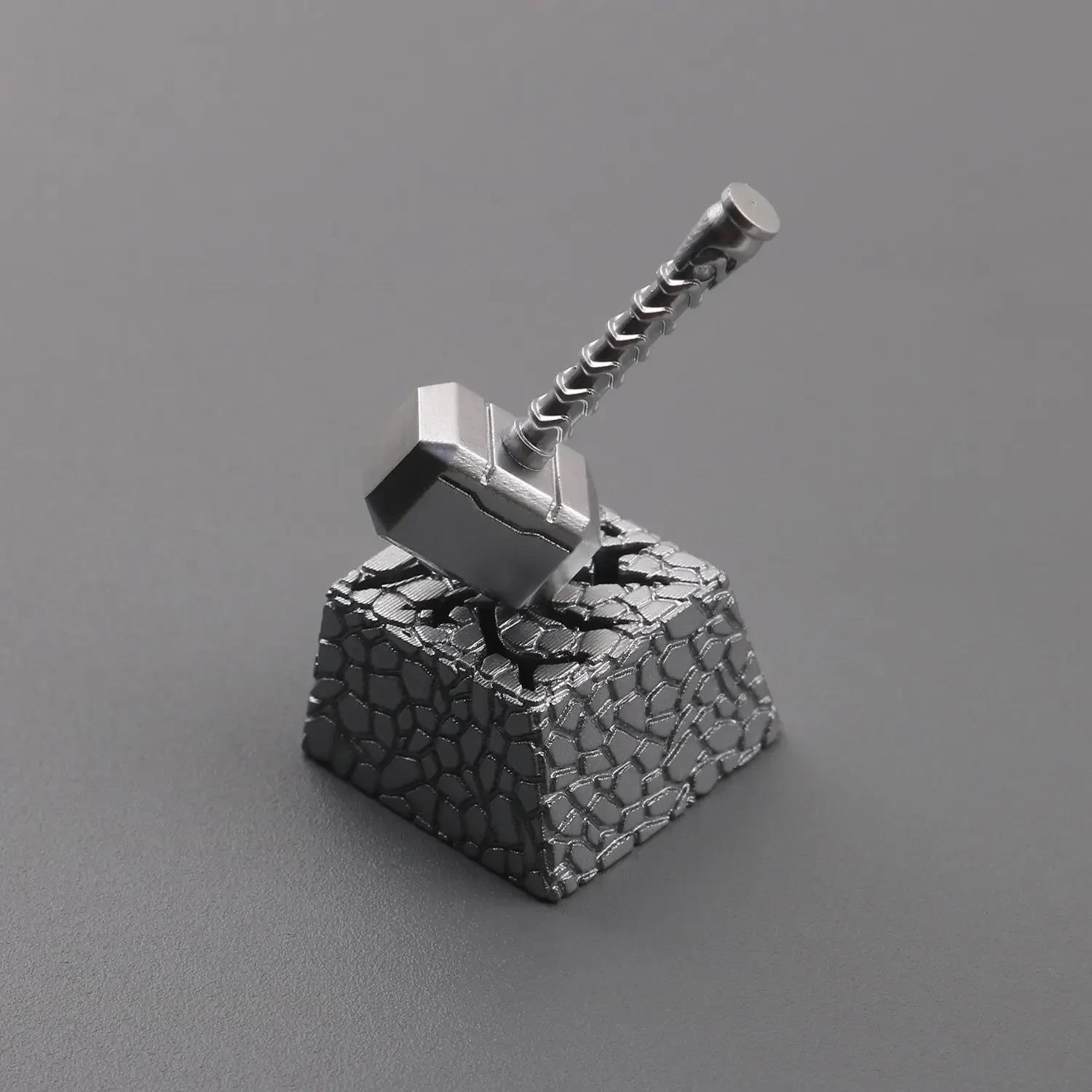 3D Stereoscopic Keycaps 2In1 Thor Hammer Resin Keycap Magnetic Transparent Keycap ESC Mechanical Keyboard Keycap. 