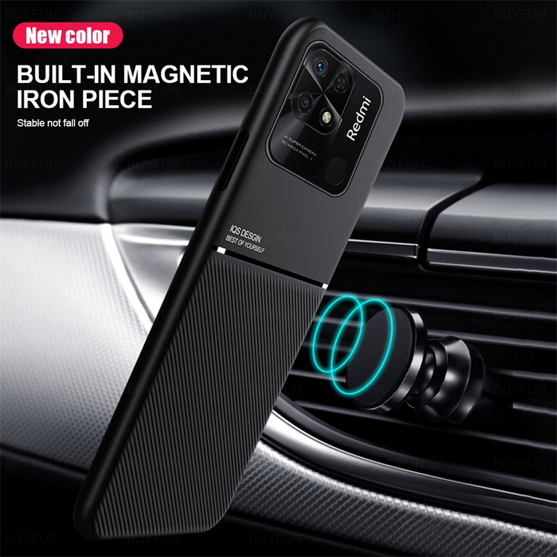 For Xiaomi Redmi 10C Case Car Magnetic Holder Leather Cover Redmy Radmi 10C 10 C C10 Soft Frame Protect Funda On Redmi10 6.71. 