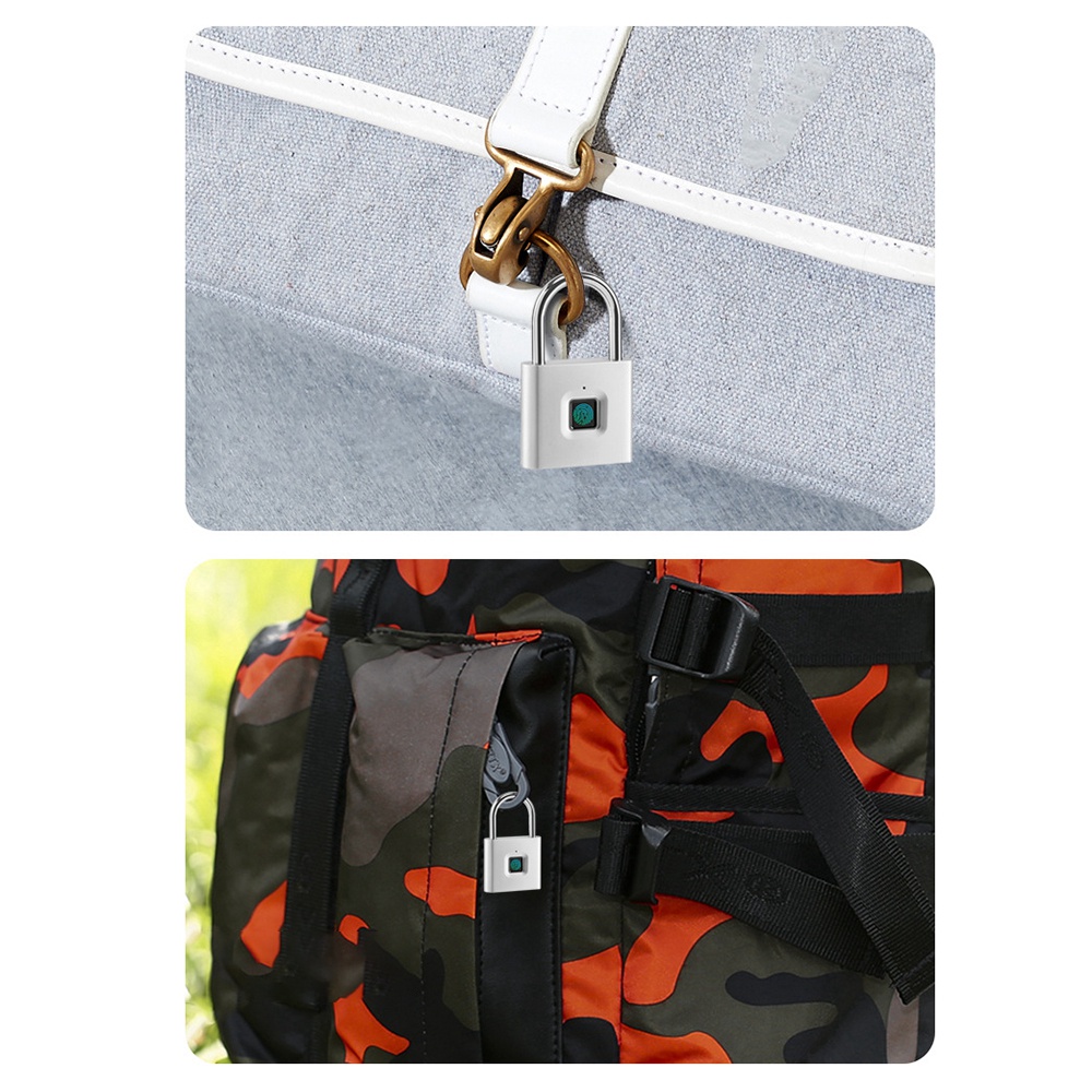 Fingerprint Padlock,Portable Anti-Theft USB Charging Fingerprint Lock for Lockers, Suitcases, Backpacks Etc Can Support. 