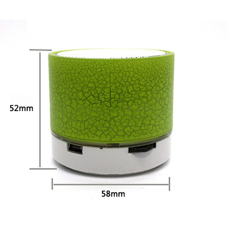 A9 Mini Portable Speaker Bluetooth Wireless Car Audio Dazzling Crack LED Lights Subwoofer Support TF Card USB Charging For PC. 