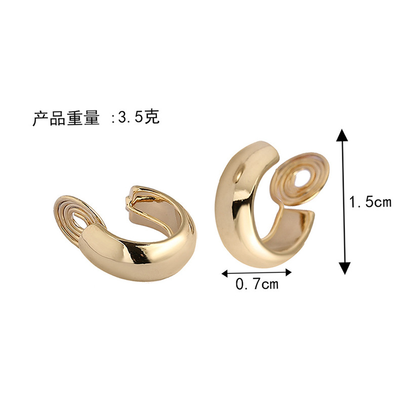 Wisp Xin Retro Geometric Circle Mosquito Coils Ear Clips No Piercing Wholesale Temperament Simple Ear Clips Sense Niche. 