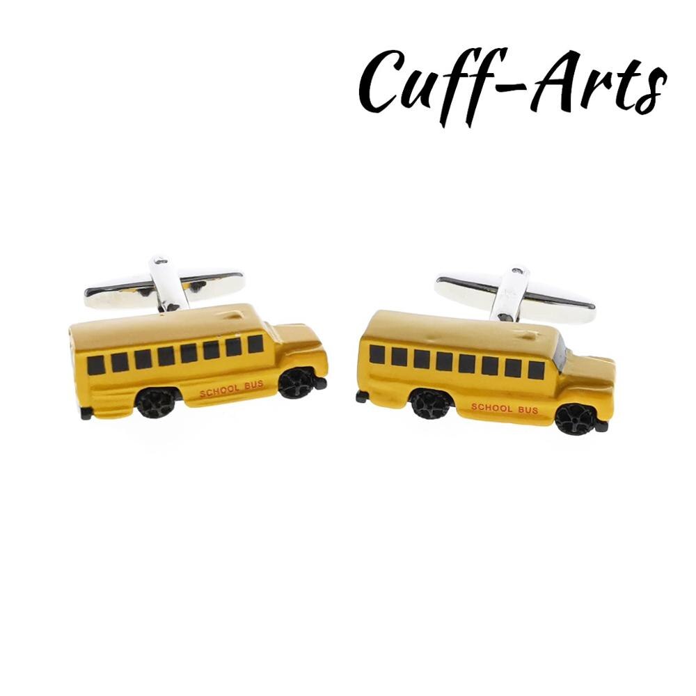 【happy one】Mens Cufflinks School Bus  Cufflinks Gifts for Men Gemelos Les Boutons De by Cuffarts C10551. 