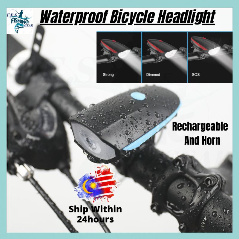 Waterproof Rechargeable 2 In 1 Bicycle Light and Horn Bicycle horn