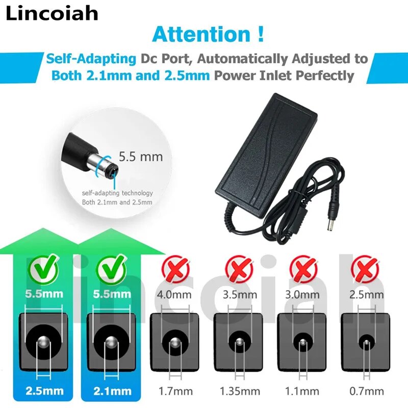 12V 5A Power Adapter Charger For Monit YONGNUO YN600L,YN300III,YN360,YN600RGB,YN300AIR,YN600AIR,YN-600II Godox Viltrox Switching. 