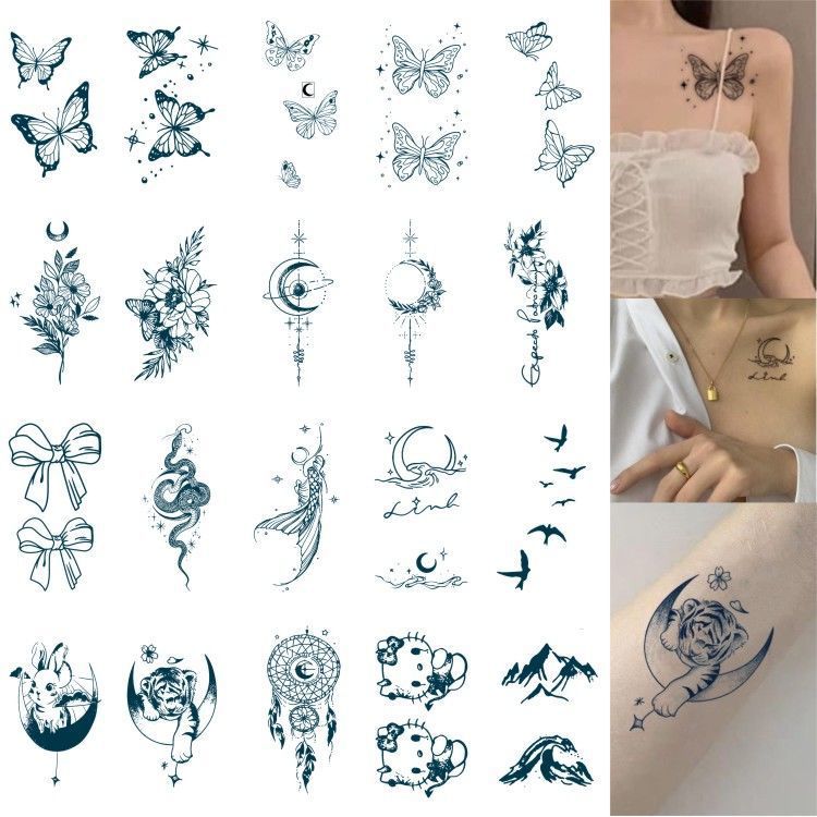 Quan Zhilong's same smiley face lightning herbal tattoo sticker, women's tattoo cream, waterproof and long-lasting tattoo juice sticker