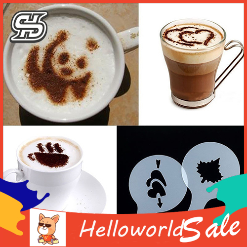16Pcs Creative Coffee Cappuccino Latte Templates Art Stencil DIY Decoration Mold. 