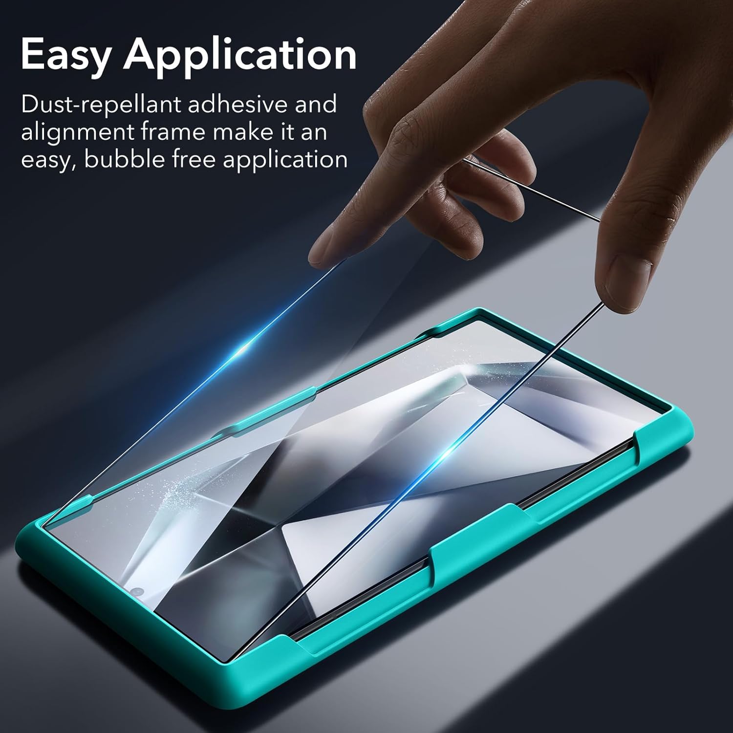 ESR 3 Pack for Samsung Galaxy S24 Ultra Screen Protector Set – 3 Tempered Glass Screen Protectors 2.5D Curved Edges, Full-Coverage, Scratch Resistant. 