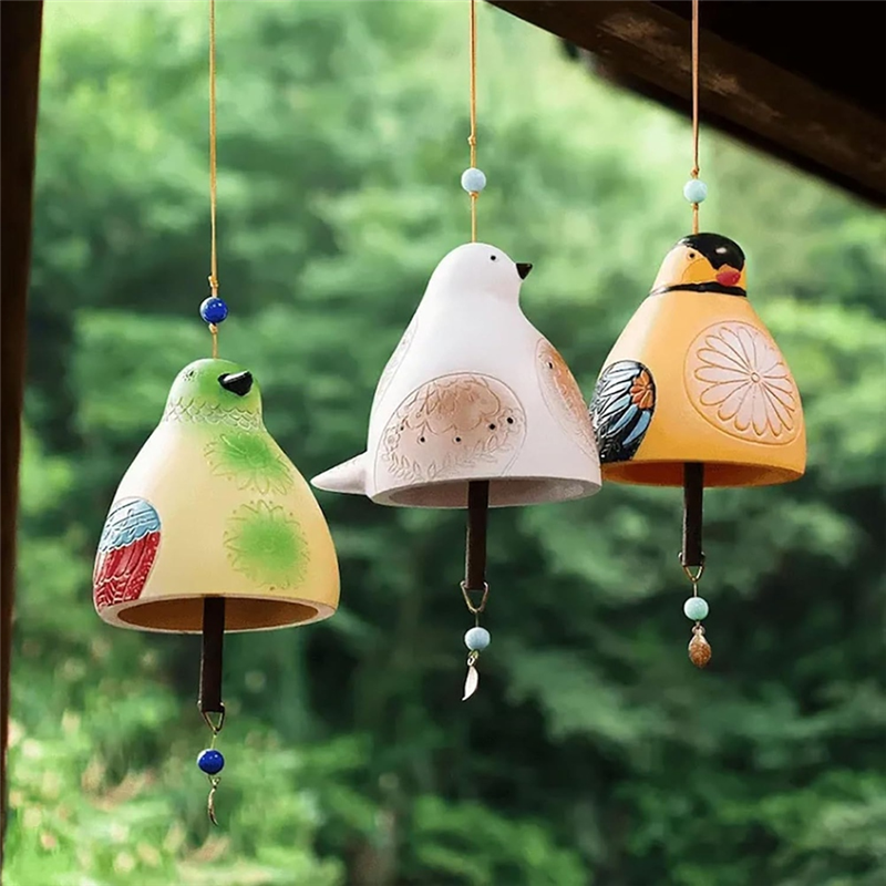 FORIDE Bird Song Bell Garden Decoration Bird Song Bell Wind Chime Music Hanging Wind Chimes Chimes Bird Song Hanging Bell,E. 