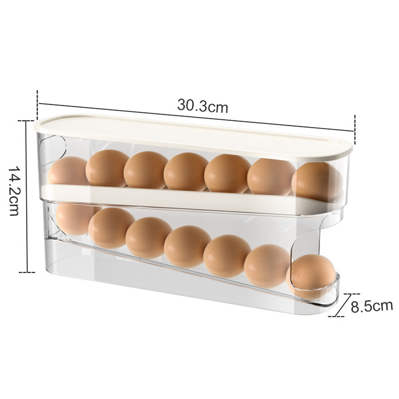 Lumina Double-layer Egg Tray Double-layer Egg Holder Box for Refrigerator Spe-saving Automatic Dispenser for 12 Eggs -drop Egg Organizer Kitcn Storage Solution Egg Storage Container. 