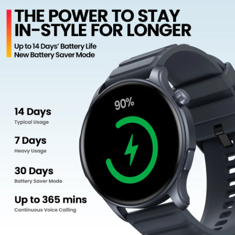 Zeblaze BTALK 3 PRO Calling Smart Watch 1.43 inch Ultra HD Amoled Display BT 5.2 IP68 Water Resistant 7 Days Long Battery Life. 