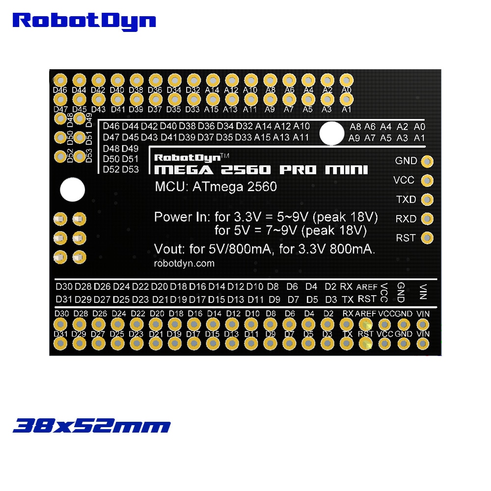【happy one】Mega 2560 PRO MINI with male pinheaders. Compatible for Arduino Mega. 