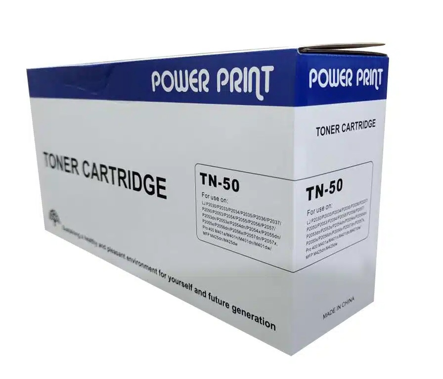 Power Print TN50 (HP-05A/80A) Toner Cartridge for HP Laser Jet P2035//P2050/P2055N/ Pro 400/M401/MFP425DN; Cannon CRG-119/319/519/719 Printer