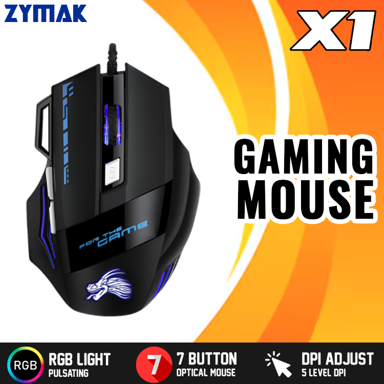 RGB Mouse Gaming Design X1 Wired RGB Gaming Mouse 7 Buttons With DPI Button And Braided Cable Computer Mice Gaming PC Laptop Desktop - 2025 Gamers Choice
