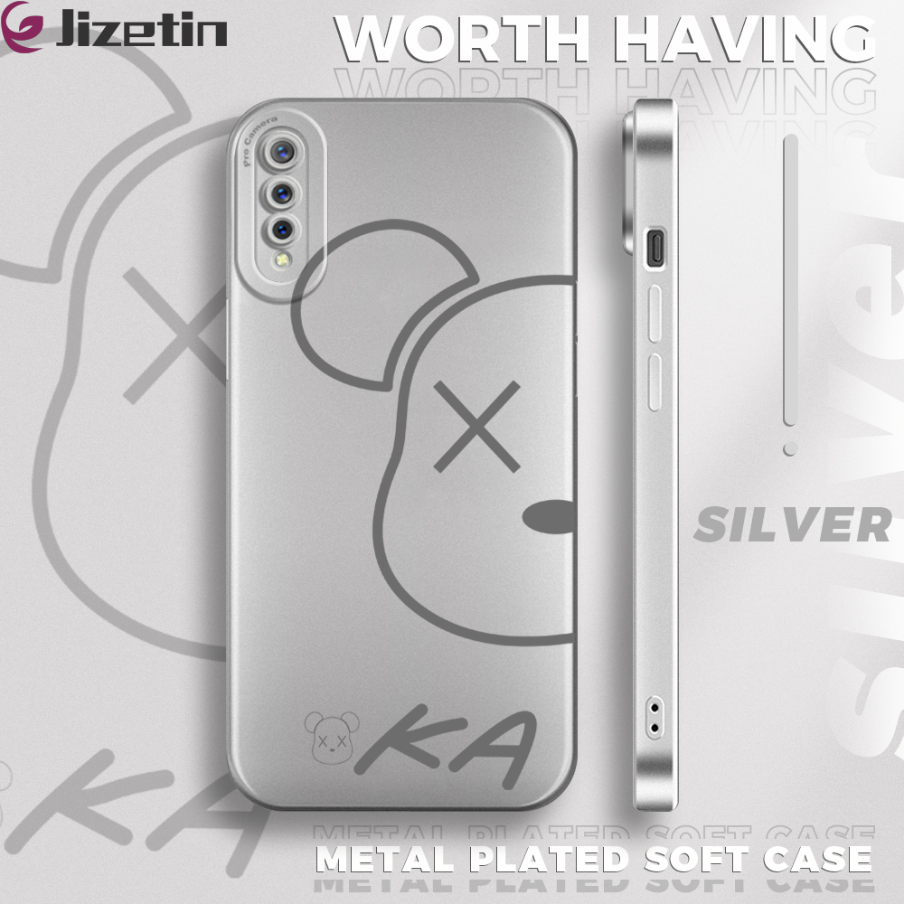 Jizetin for Vivo S1 Case Cool Bear Camera Protective Matte Phone back cover Soft Silicone TPU Mobile Phone Case