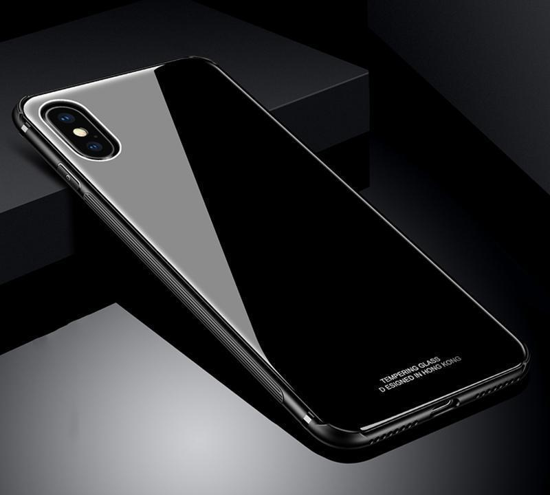 For Apple iPhone X / iphone XS HONG KONG DESIGN Scratchproof Tempered Glass bake Cover Case. 