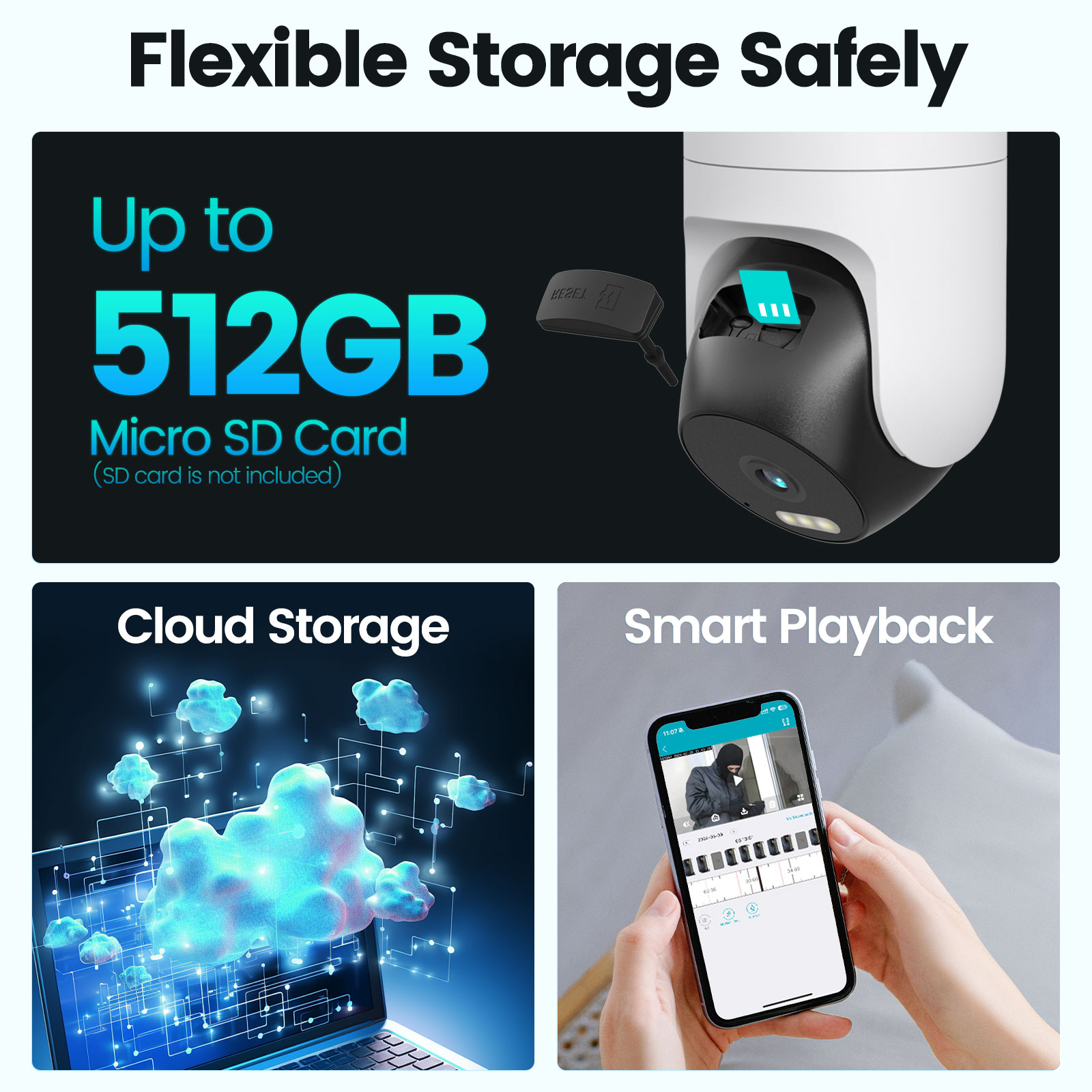 VIMTAG 3.5K Security Camera Outdoor CCTV WIFI Camera 360° PTZ Auto Track HD Color Night Vision 2-Way Talk IP Surveillance Camera. 
