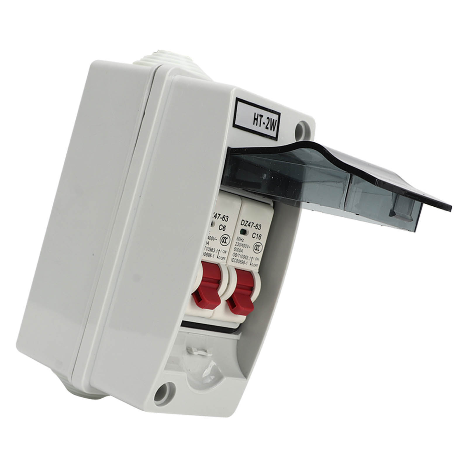 2 Channel Mini Circuit Breaker MCB C Type Waterproof Distribution Box 230V 400V. 