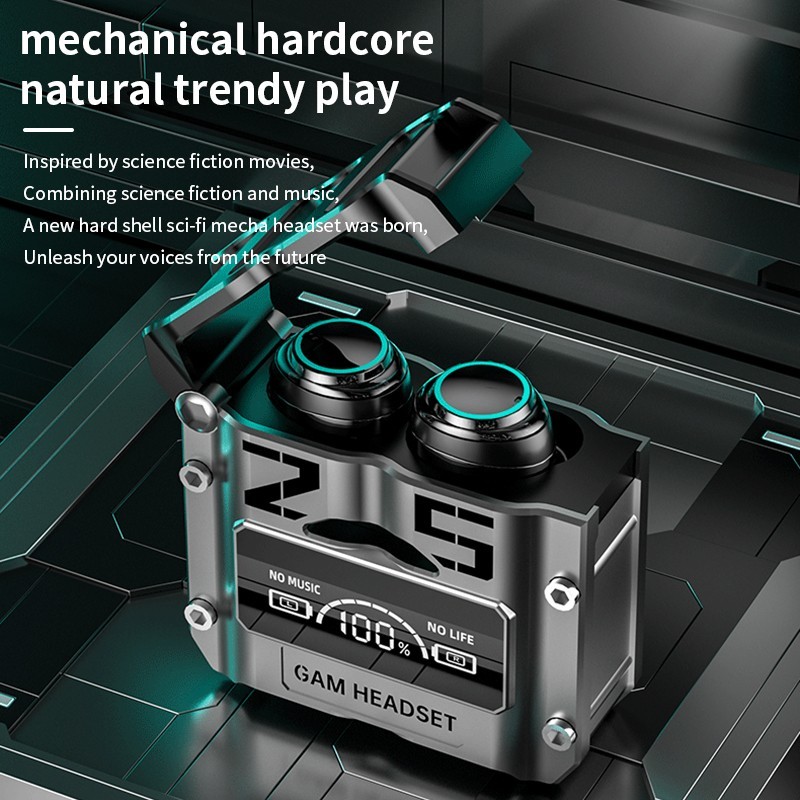 【FUPANG】Tinzzi TWS low latency gaming earbuds stereo sound Bluetooth headphones Noise Cancelling headset with charging box. 