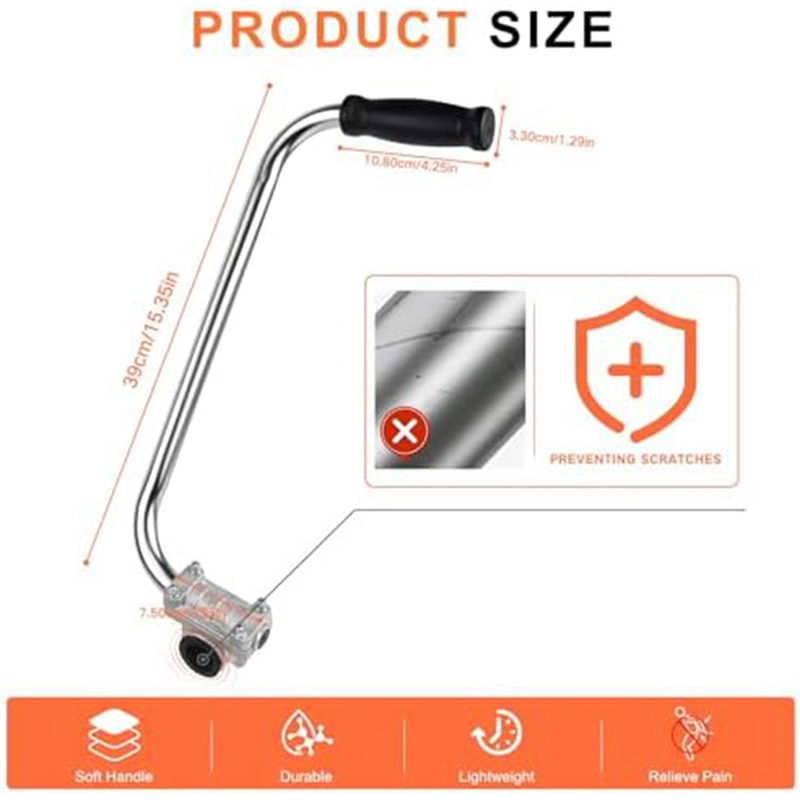 Trimmer Handle, Ergonomic Trimmer Handle, Handle Extension with Stand Clamp,Multifunctional Garden Lawn Mower Handle Durable Easy Install. 