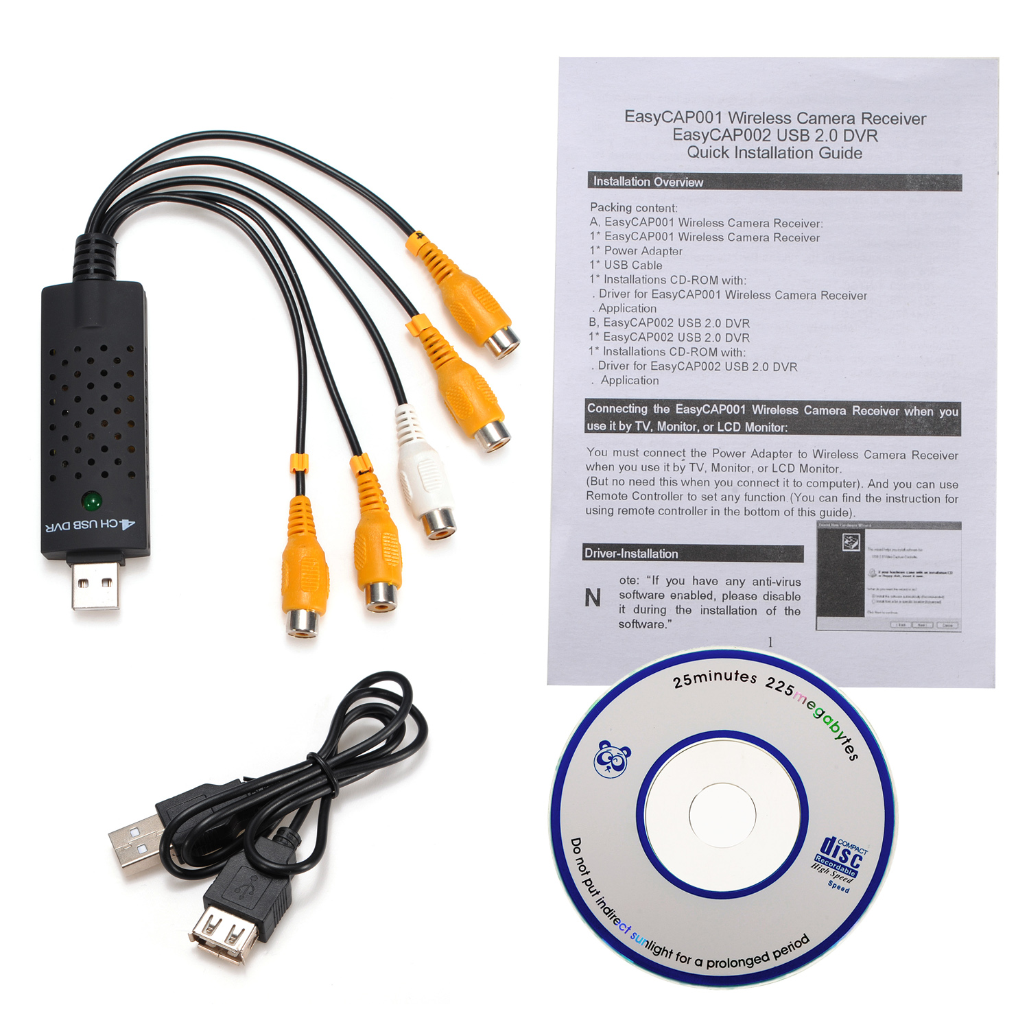 4 Channel USB Video Capture Card DVR For CCTV Camera Monitor DVD 4CH Usb Dvr Cards Board To VHS Video Recording PAL /NTSC. 