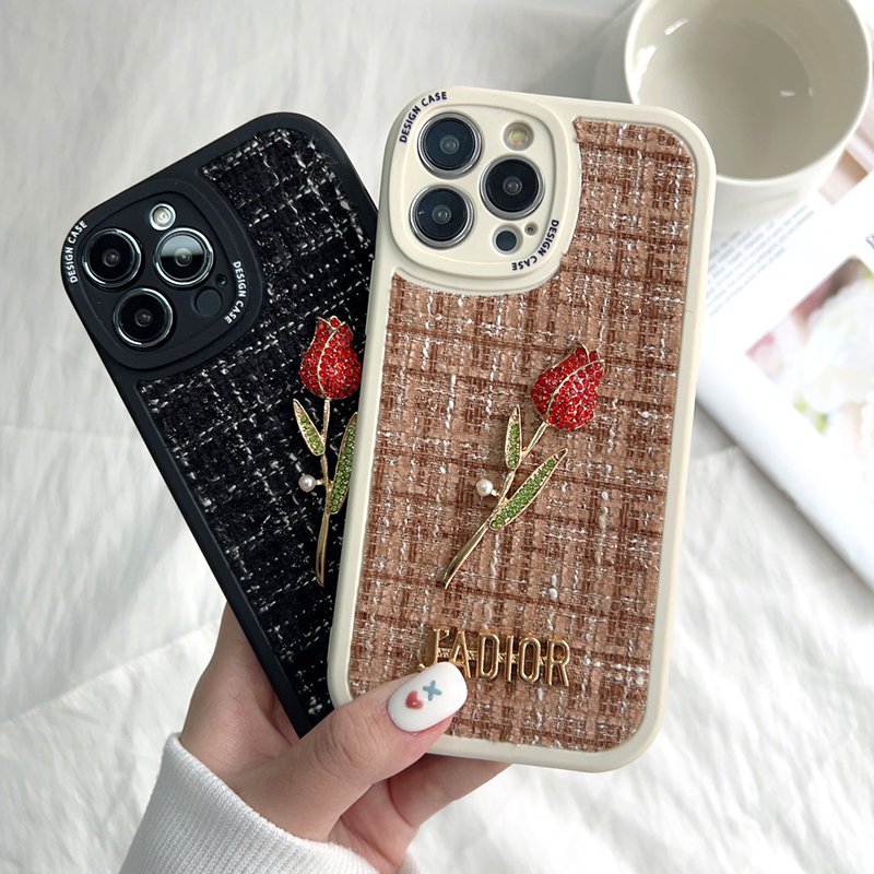 FELMYST Casing Case For Vivo Y01A Fashion Rose Flower Gemstone Ornament Brand JADIOR Gem Soft Silicone Fabric Phone Case Full Cover Camera Protection Cases Shockproof Back Cover Phone Casing Softcase For Girls. 