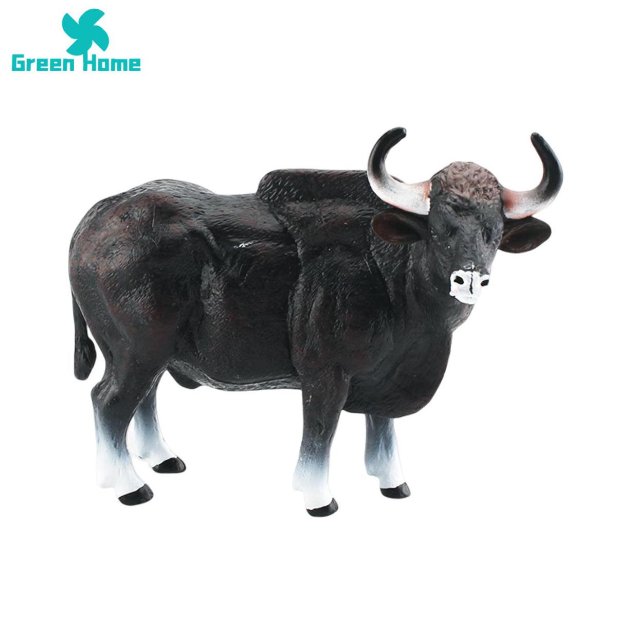 Green Home Cattle Model Water Buffalos Cattle Figurine Model Desktop Decoration