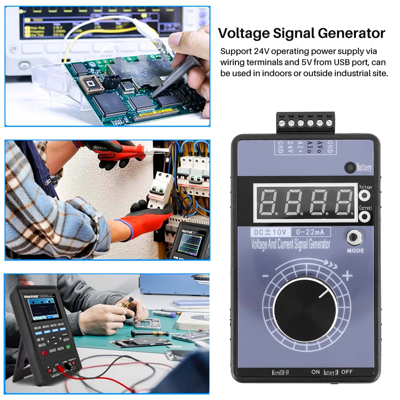 Precision 4-20MA Current Voltage Signal Generator, Analog Simulator for PLC and Panel Debugging, Frequency Converter. 