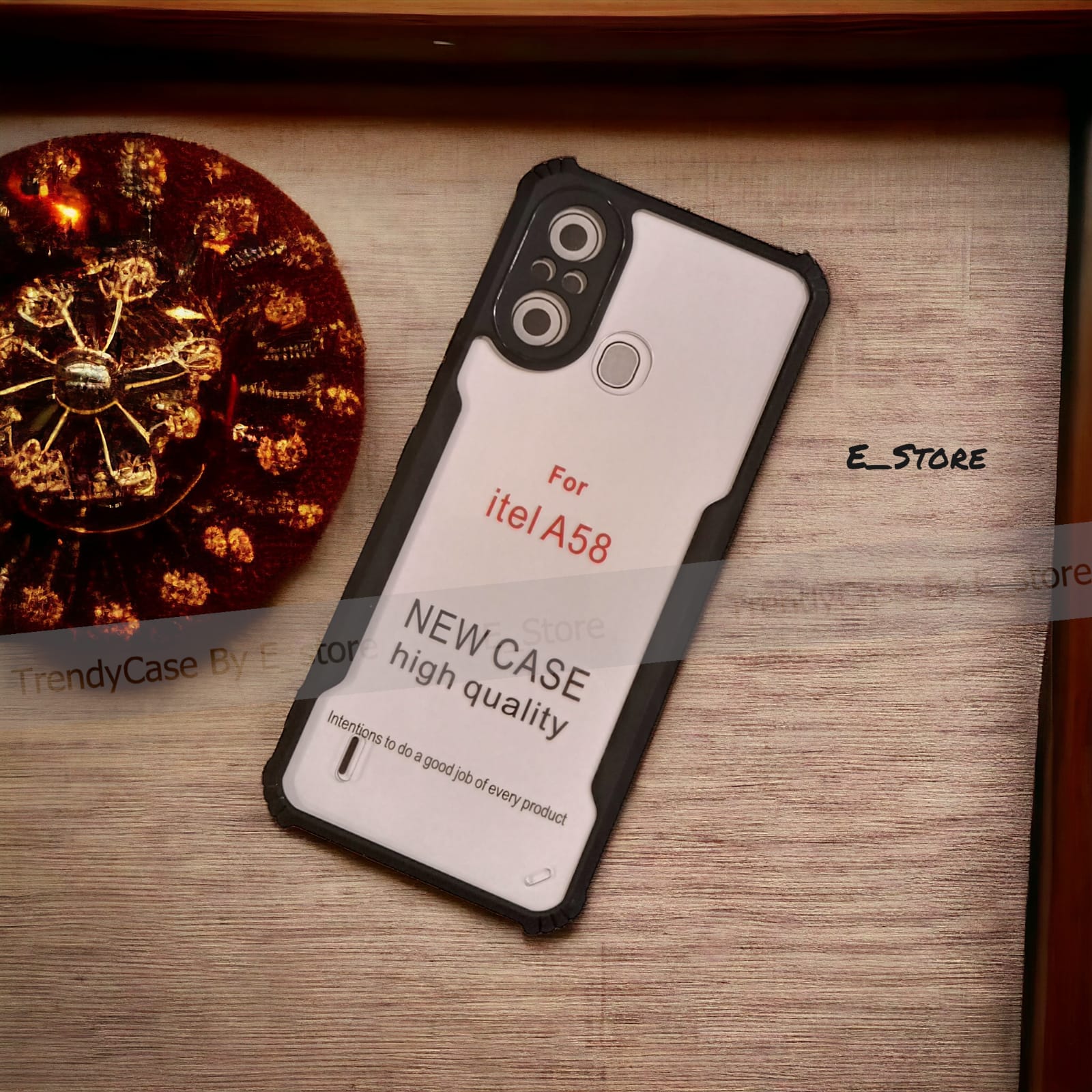 Itel A58 / Itel A49 Edge-Reinforced Shockproof Cushion Back Clear Hybrid Transparent Hard Cover Casing-EGL