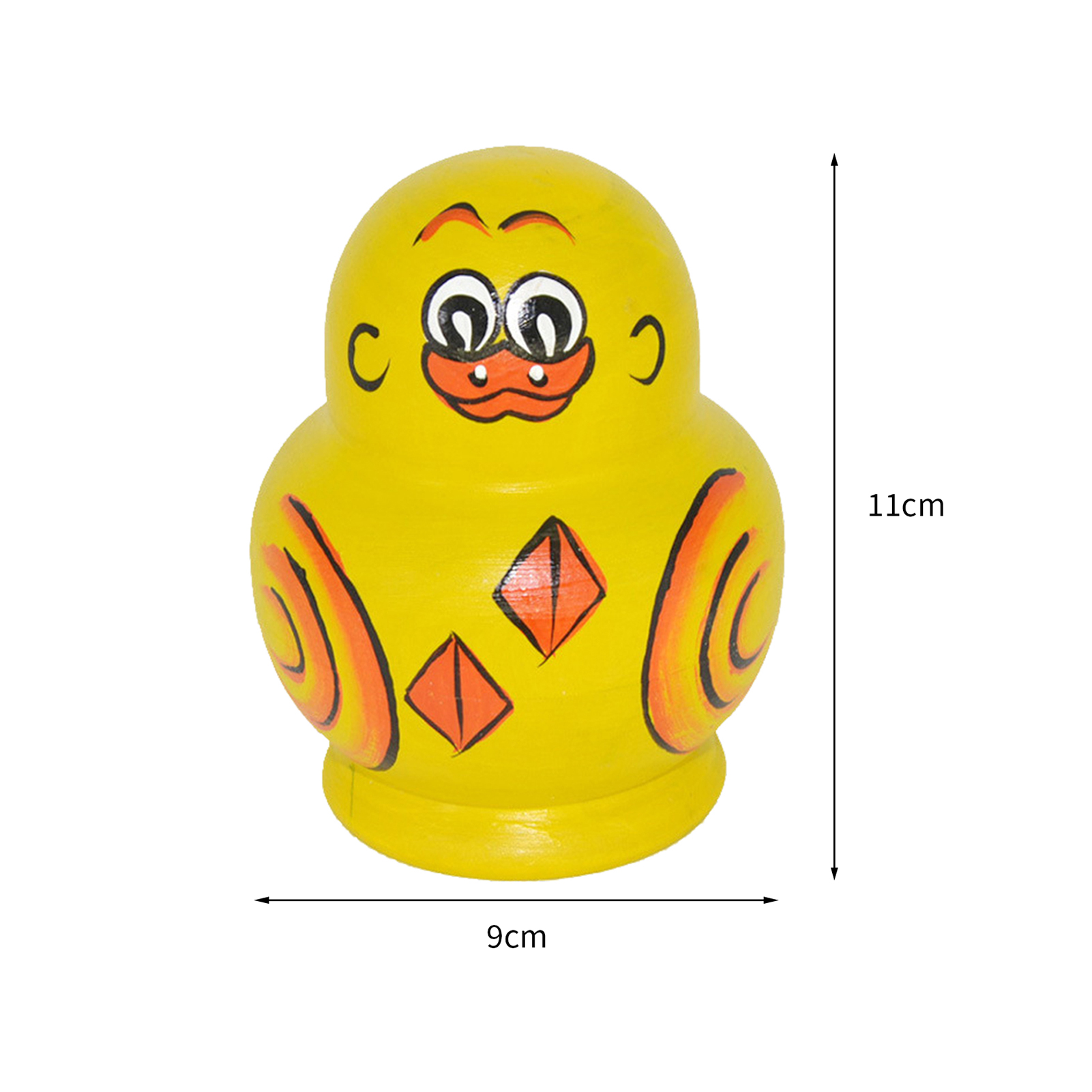 GOIKEA Handmade Wooden Ducks 10pcs Yellow Duck Matryoshka Animal Stacking Toy Set Handmade Wooden Nesting Dolls Desktop Figurine Decoration Birthday Gift Buyers' Favorite Yellow Duck Nesting Dolls. 
