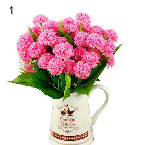 9 Heads Artificial Hydrangea Bouquet Party Home Wedding Fake Bridal Silk Flowers