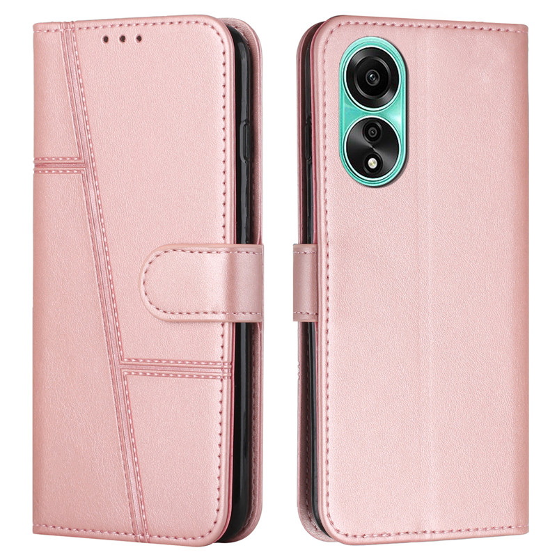 Vantime for OPPO A18 A38 A58 A78 4G A98 F23 5G Retro PU Leather Wallet Case Flip Clasp Stand Cards Holder Casing. 