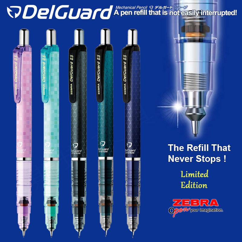 1PCS Zebra Ma85 DelGuard Mechanical Pencil 0.5mm 0.3mm 0.7mm Unbreakable Multi Colored Pencils With Eraser For School Supplier Amour zii