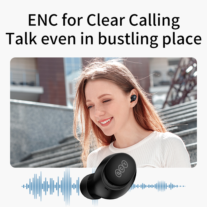 QCY ArcBuds Lite TWS Earbuds BT 5.3 32 Hours Battery Life ENC for HD Calling and QCY APP Customizable Control Wireless Bluetooth Earphones HT07 Lite/T17 for Men and Women. 
