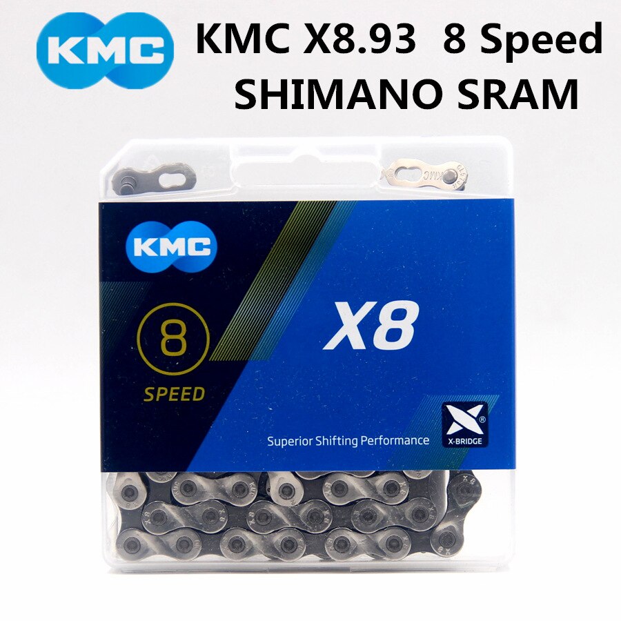KMC X8 Bicycle Chain For 8 Speed Silver High Quality Chain For Bicycle - Bike. 