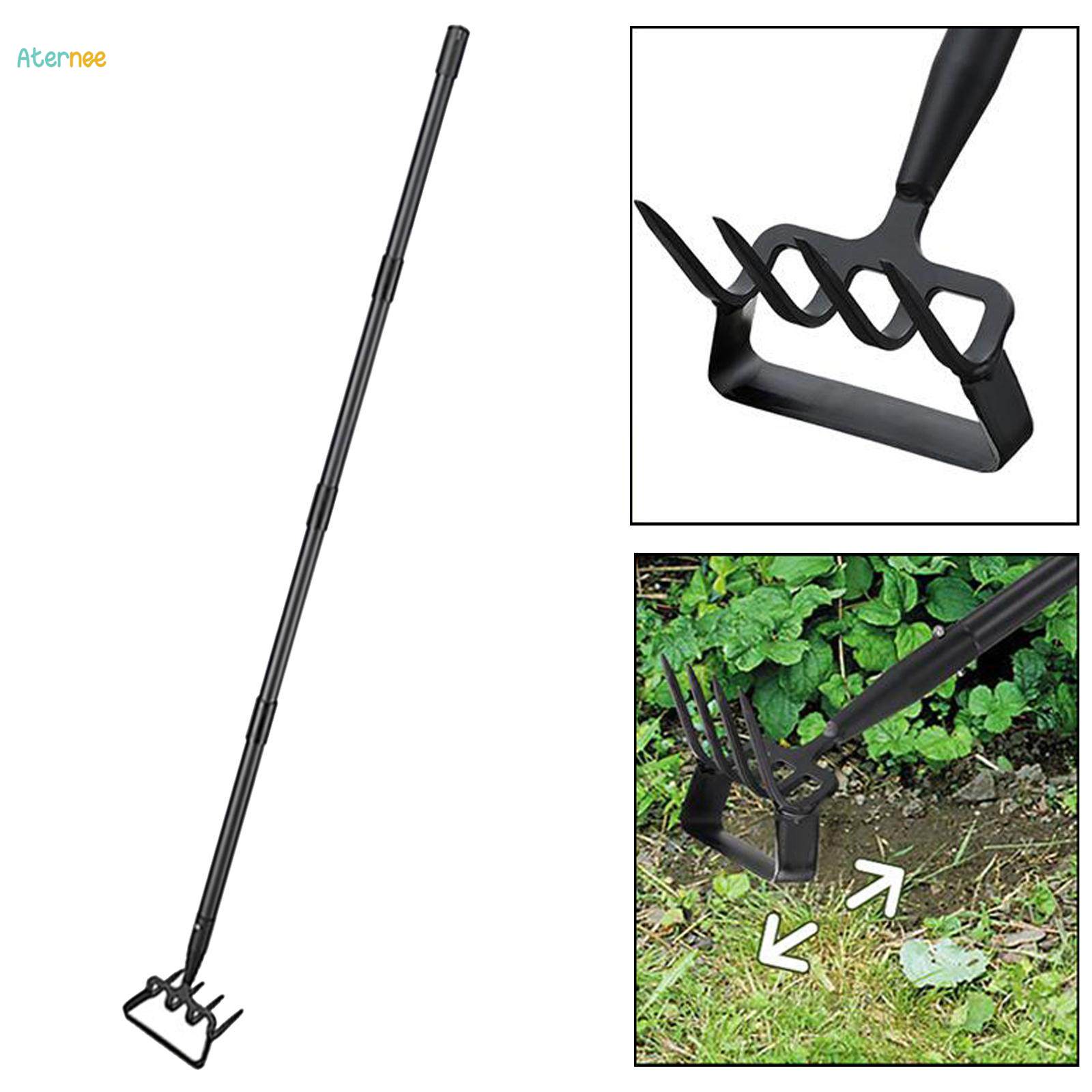 Hoe and Cultivator for Weeding, 2 in 1 Heavy Duty with Handle, Scuffle Garden Hoe with Rake, Metal Weeding Loop Hoe. 