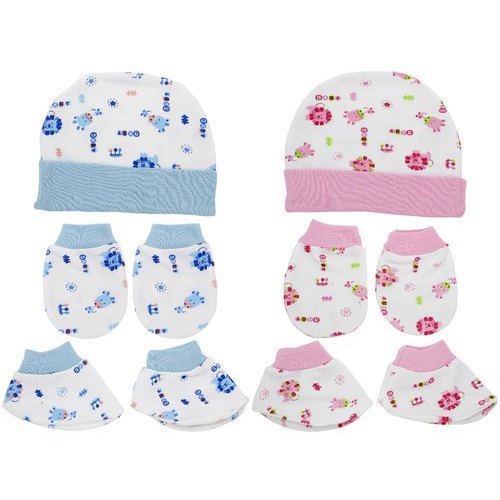 Newborn Baby 5-in-1 High-Quality Cotton Set: Mitten, Hat, Gloves