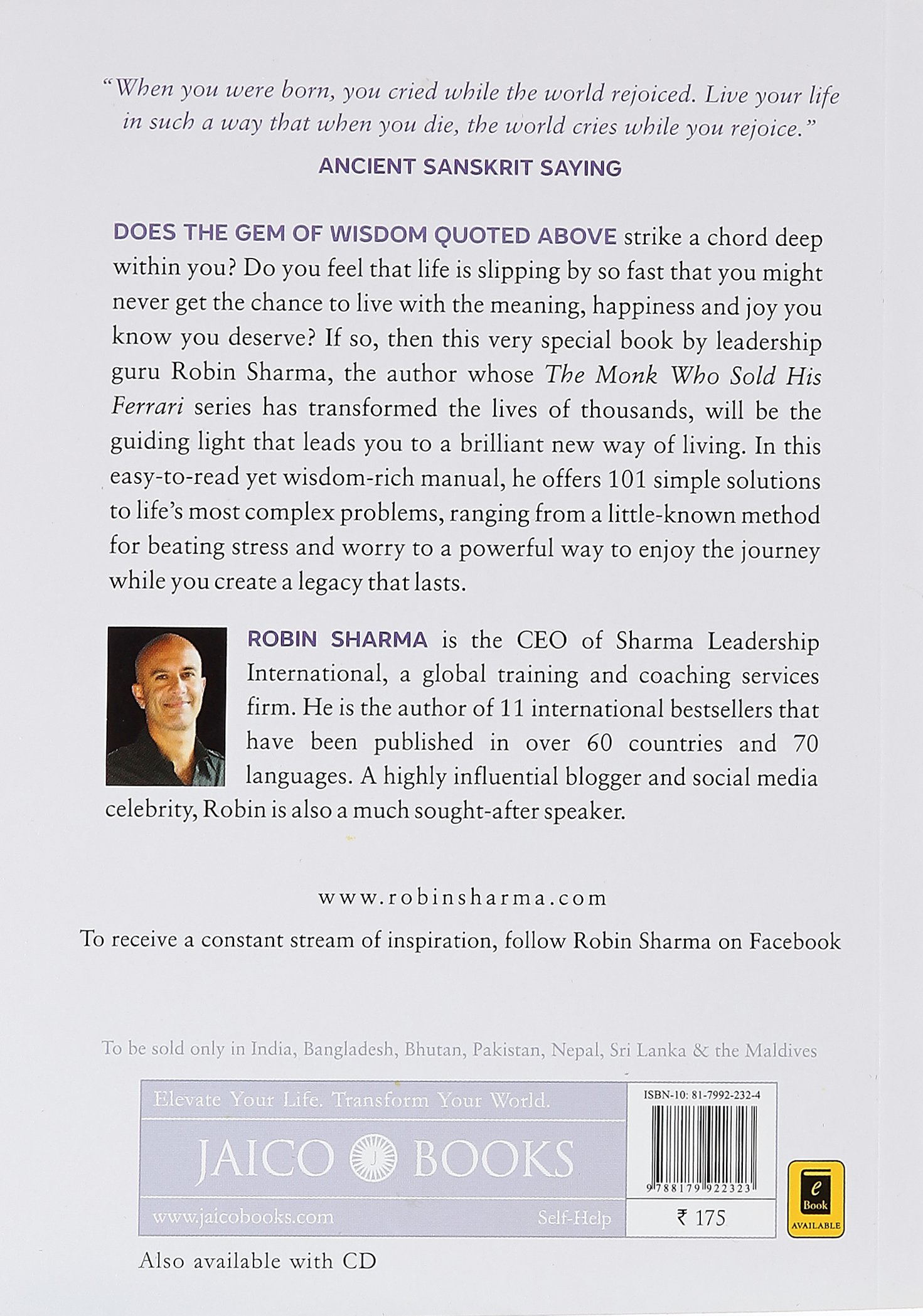 Who Will Cry When You Die? by Robin Sharma. 