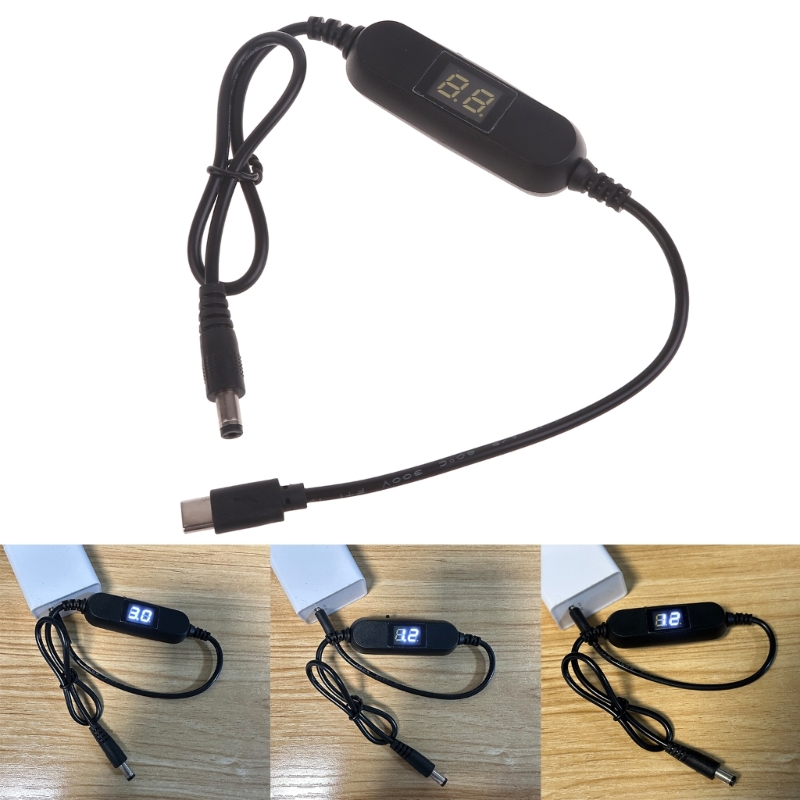 T8WC USB C to 2V 3V 4.5V 6V 9V 12V Power Cable for Radio Light Fan Toy Hygrometer. 