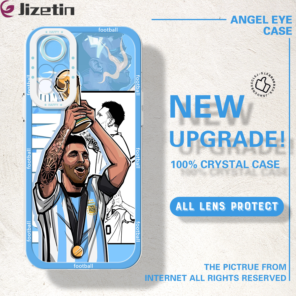 Jizetin for Redmi Note 11 Note 11S Back Cover Crystal Transparent Messi Star Soft Full Camera Cover Protection Phone Cases