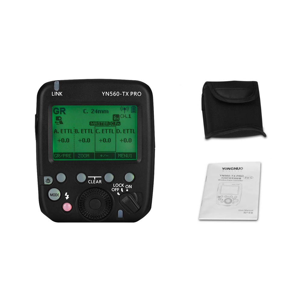 YONGNUO YN560-TX PRO 2.4G On-camera Flash Trigger Speedlite Wireless Transmitter with LCD Screen for Nikon DSLR Camera for YN862N/YN968N/YN200/YN560III/YN560IV/YN860Li/YN720/YN660/YN685 Speedlite for YN622NII/RF605 Series/RF603II Series/RF602-RX Receiver. 
