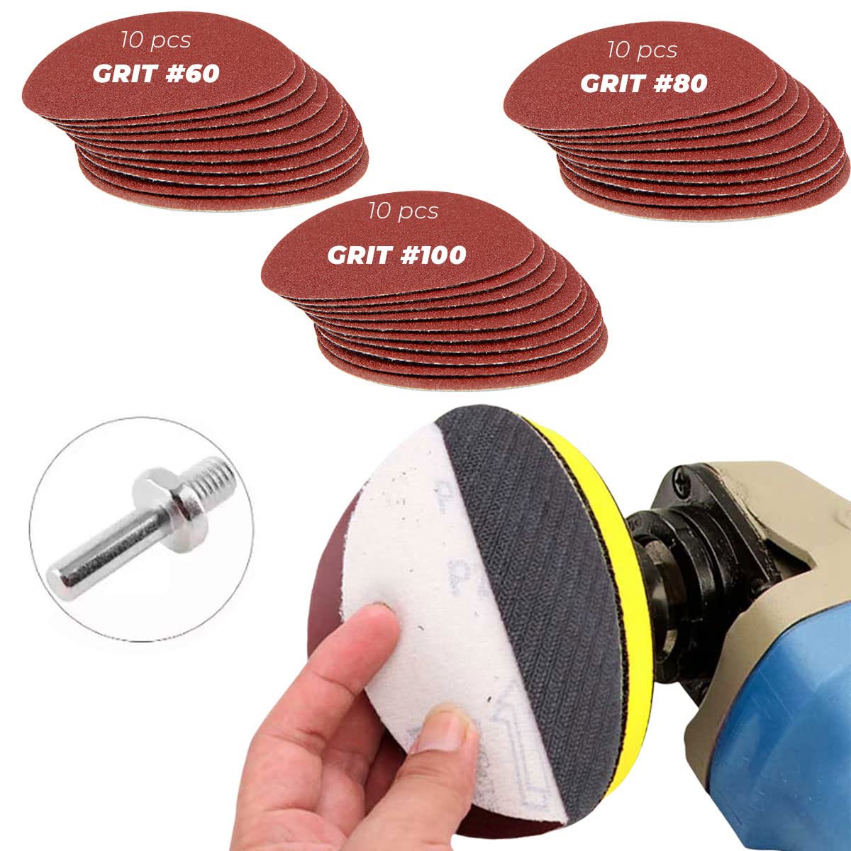 30-Piece Drill Bit Sanding Attachment Sandpaper 60/80/100. 